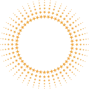 a circle of gold stars