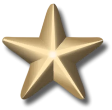 a gold star on a white background