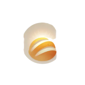 an orange and white object on a white surface