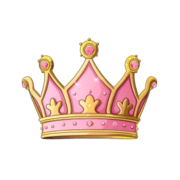 a pink crown on a white background