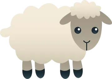 a sheep with black feet and a white face