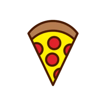 a slice of pizza on a white background