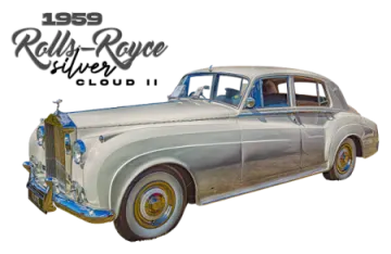 a white car with the words rolls royce club on it