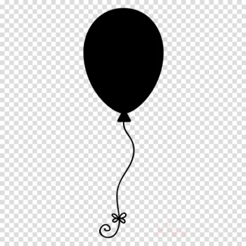 a black balloon on a transparent background