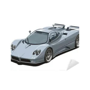 a blue sports car on white background