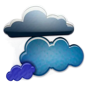 a cloud and a blue cloud on a white background