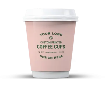 a pink coffee cup on a white background