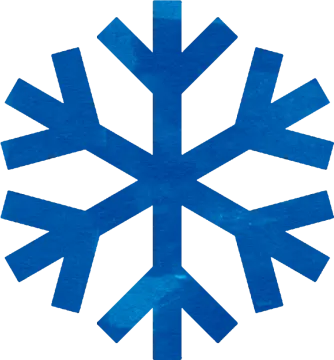 a blue snowflake on white background