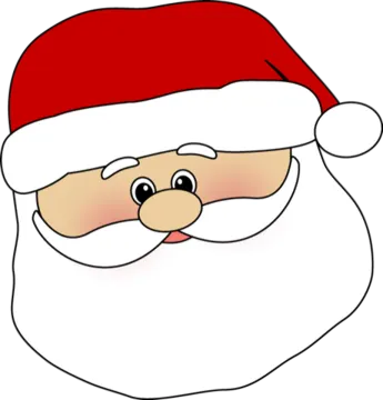 a santa claus face with a red hat
