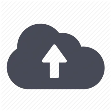 a cloud with an arrow in the middle