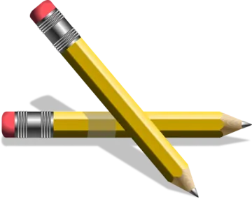 a yellow pencil and a red pencil