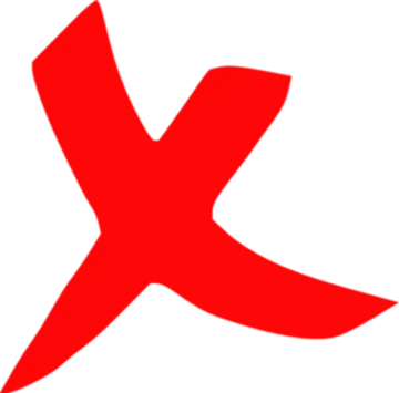a red x icon on a white background