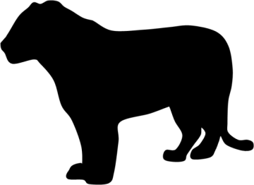 a black panther silhouette on a white background