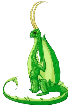 a green dragon sitting on its back
