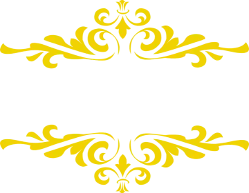 a set of yellow floral ornaments on white background
