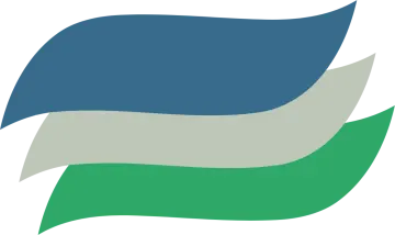 a blue and green flag on a white background