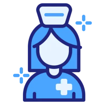 an icon of a woman in a hospital gown