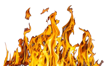 a fire on a white background