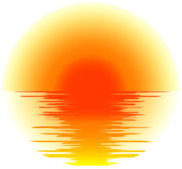 a sunset with the sun reflecting in water
