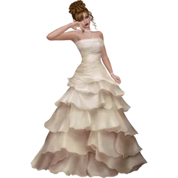 a woman in a wedding dress is posing