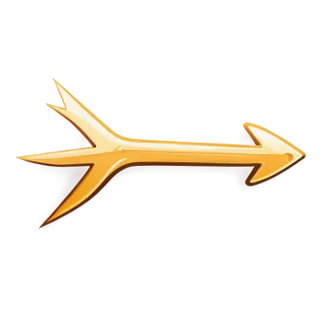 a golden arrow on a white background