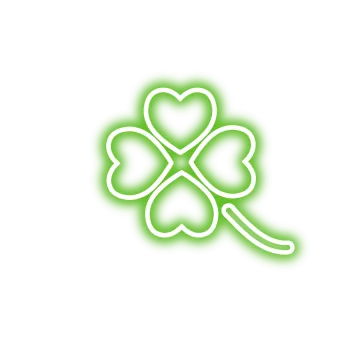 a four leaf clover in green and white