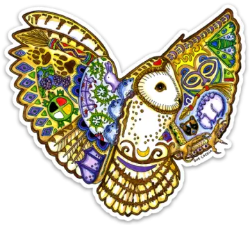 a sticker with an image of a bird