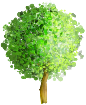 a green tree with leaves on it
