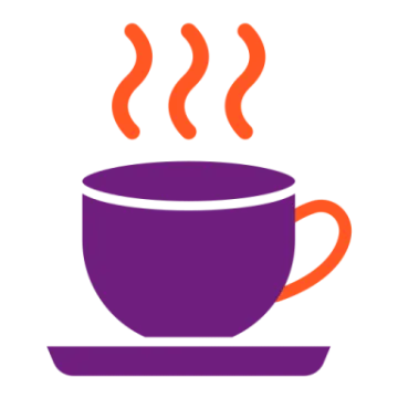 a coffee cup with steam rising from it