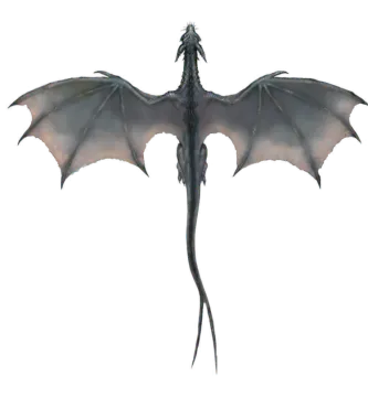 a black dragon flying in the sky