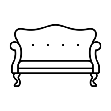 a line drawing of a couch