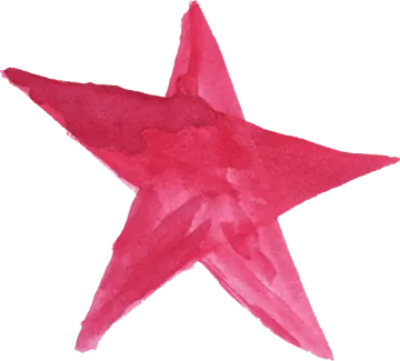 a watercolor painting of a red star