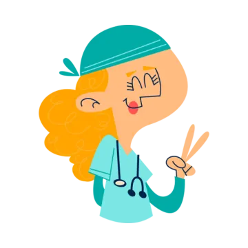 an illustration of a woman with a stel