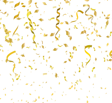 a white background with gold conkles