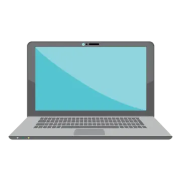 a laptop with a blank screen