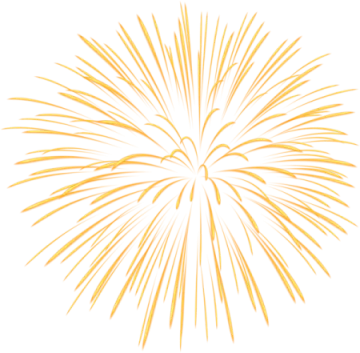 a yellow fireworks on a white background