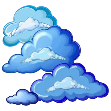 a blue cloud on a white background