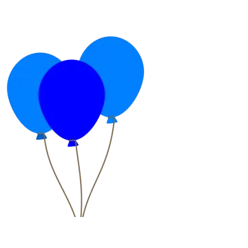 a bunch of blue balloons on a white background