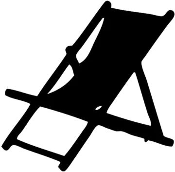 a black and white silhouette of a beach chair