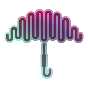 a colorful umbrella on a white background