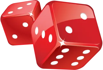 two red dice on white background