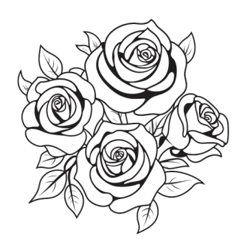 a bouquet of roses coloring page