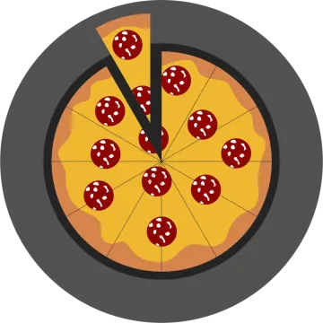 a pizza pie on a white background