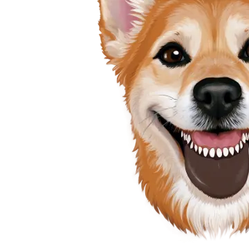 an illustration of a dog with its mouth open