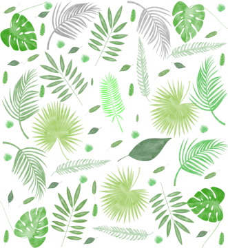watercolor tropical leaves seamless pattern
