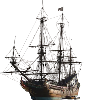 a pirate ship on a white background