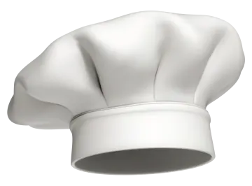 a chef's hat on a white background