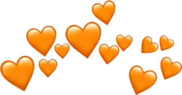 a bunch of orange hearts