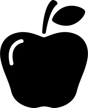 an apple silhouette on a white background