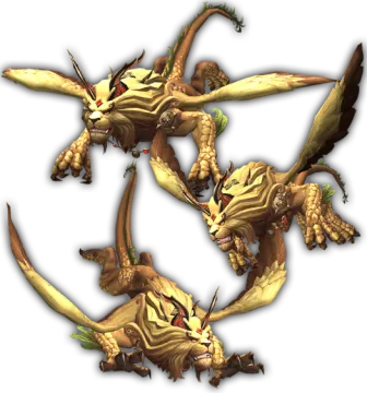 a set of four different types of dragons